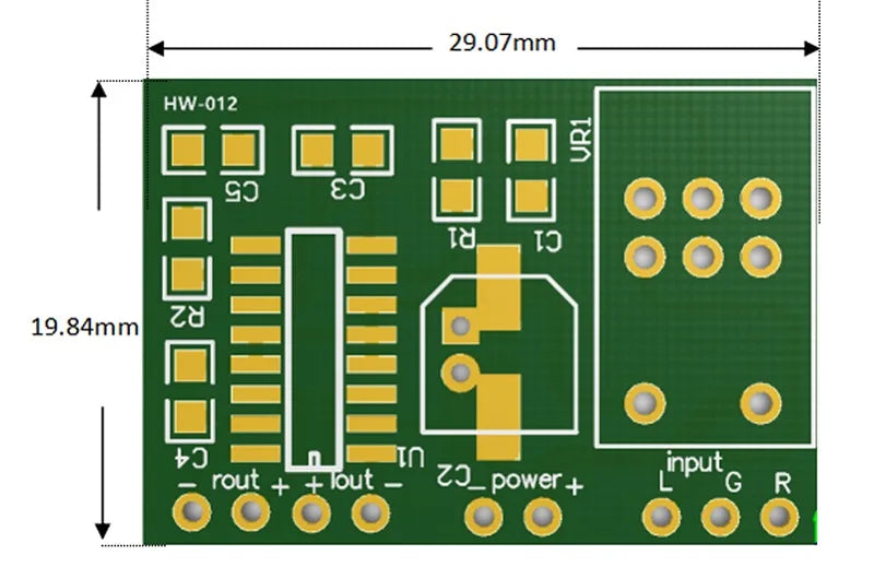 PAM8403 5V Audio Amplifier Board 2 Channel 3W with Volume Control Dimensions