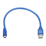 USB 2.0 A Male to mini B Male Cable 30cm Blue