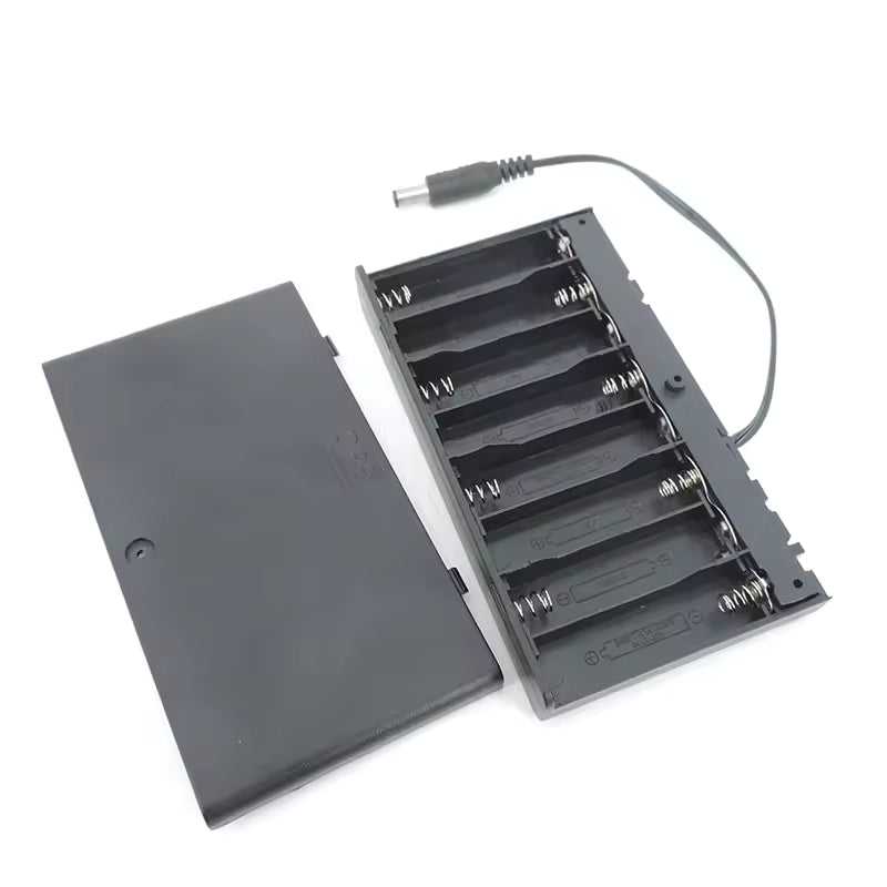 8 × AA Battery Holder Case With ON/ OFF Switch & 2.1mm DC Plug - 12V output