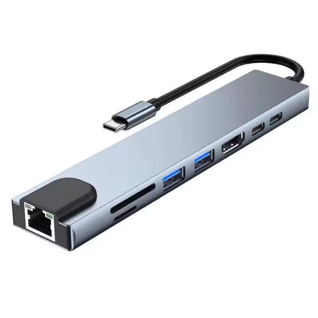 8-in-1 USB-C Hub HDMI RJ45 Ethernet USB 3.0 SD TF Card Reader PD3.0 Adapter