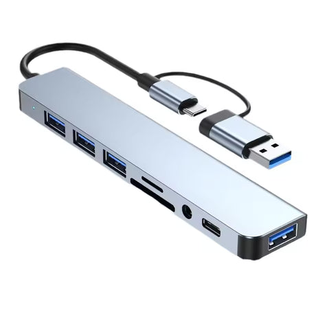 8-in-1 USB-C Hub Multiport Dock USB 3.0 SD TF Audio Adapter for Laptop PC
