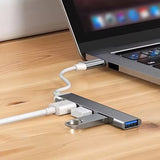 USB-C Hub 4-Port Aluminum Adapter OTG Multi Device Splitter for Laptop PC