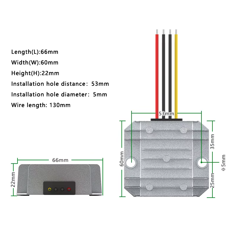 12V to 24V 2A 3A DC-DC Boost Converter Waterproof Voltage Booster Module Dimensions