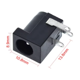 2.1mm Female DC Barrel Jack Adaptor Connector Dimensions