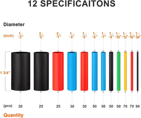 560 PCS Heat Shrink Coloured Pack