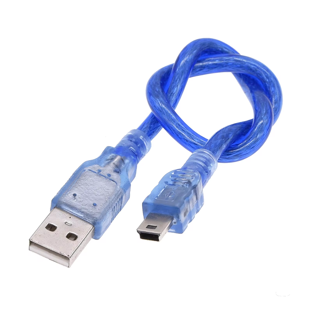 USB 2.0 A Male to mini B Male Cable 30cm Blue