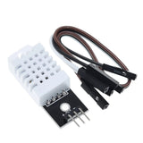 DHT22 digital temperature and humidity sensor, a high-accuracy module designed to measure ambient temperature and humidity, ideal for electronics projects, weather stations, and environmental monitoring applications.