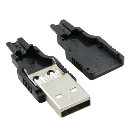 USB Type A Male 4 Pin DIY Connector Plug