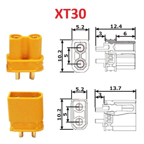 XT30 Male Female Connector Pairs