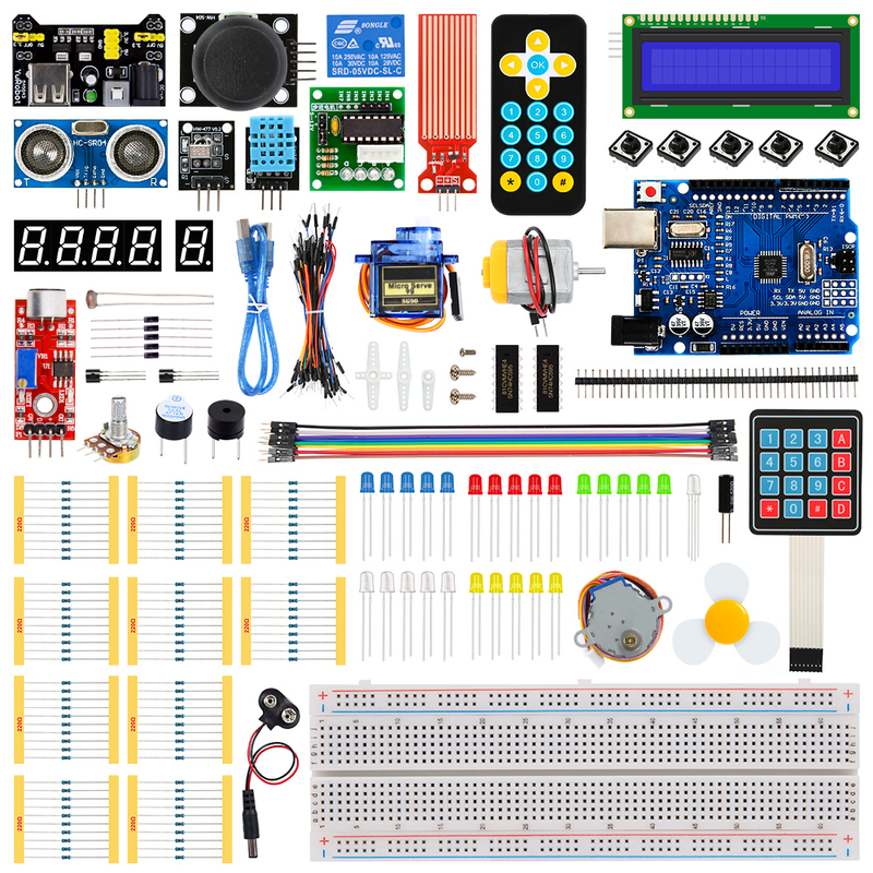 Arduino Starter Kit – 40+ Component Kit with Motors, Sensors & Displays