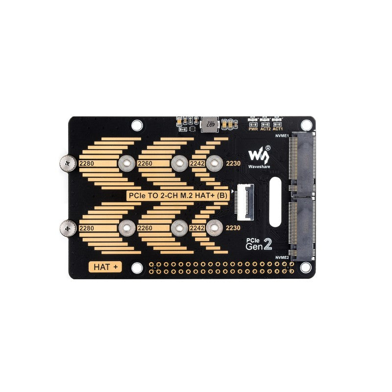 Raspberry Pi 5 NVMe HAT - 2 Channel PCIe M.2