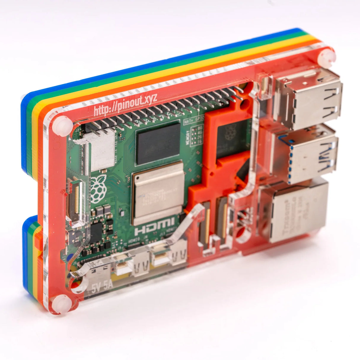 Pimoroni Pibow Coupe 5 Case for Raspberry Pi 5 - Rainbow