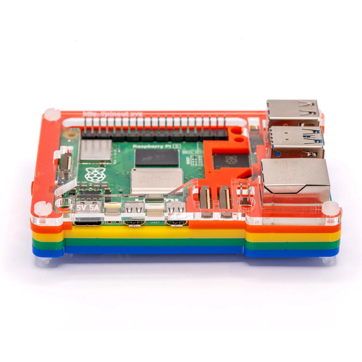 Pimoroni Pibow Coupe 5 Case for Raspberry Pi 5 - Rainbow