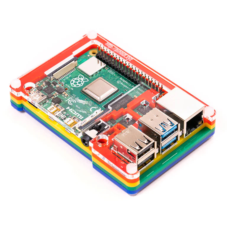 Pimoroni Pibow Coupe 4 Case for Raspberry Pi 4 - Rainbow