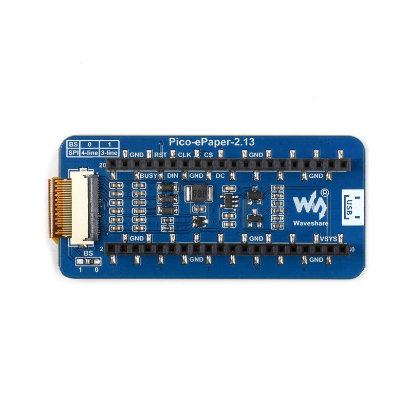 2.13inch E-Ink display HAT for Raspberry Pi Pico - 250x122 - Black / White