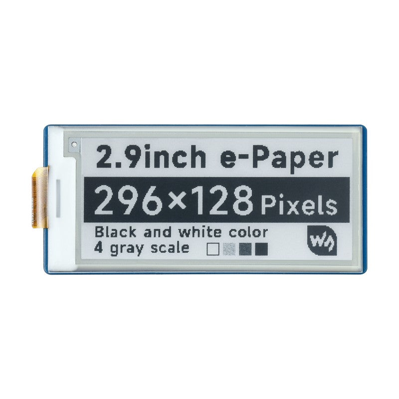 2.9inch E-Ink display HAT for Raspberry Pi Pico - 296x128 - Black / White