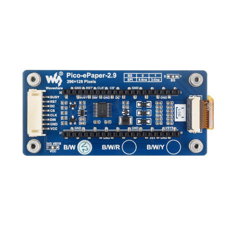 2.9inch E-Ink display HAT for Raspberry Pi Pico - 296x128 - Black / White