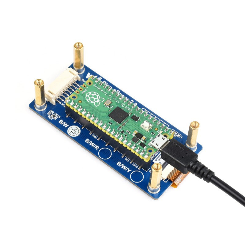 2.9inch E-Ink display HAT for Raspberry Pi Pico - 296x128 - Black / White