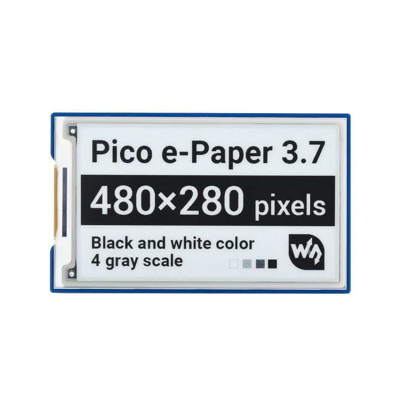 3.7inch E-Ink display HAT for Raspberry Pi Pico - 480x280 - Black / Wh ...