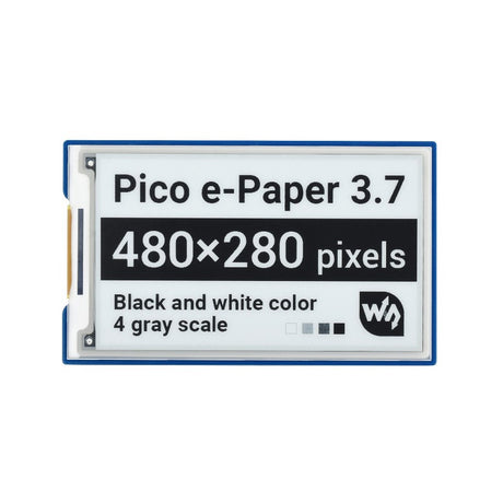 3.7inch E-Ink display HAT for Raspberry Pi Pico - 480x280 - Black / White
