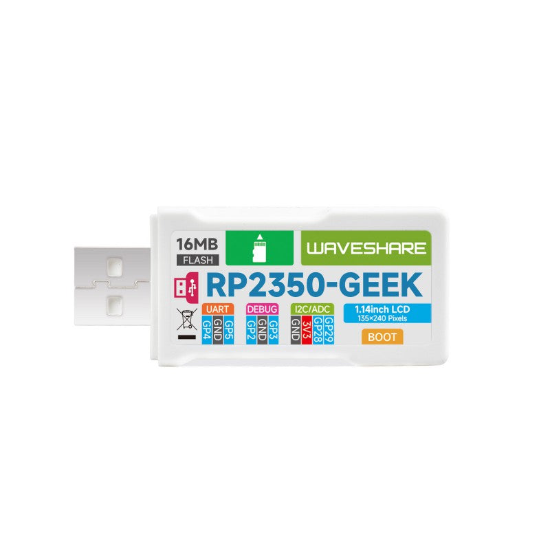 RP2350-GEEK Development Board With 1.14inch LCD Waveshare