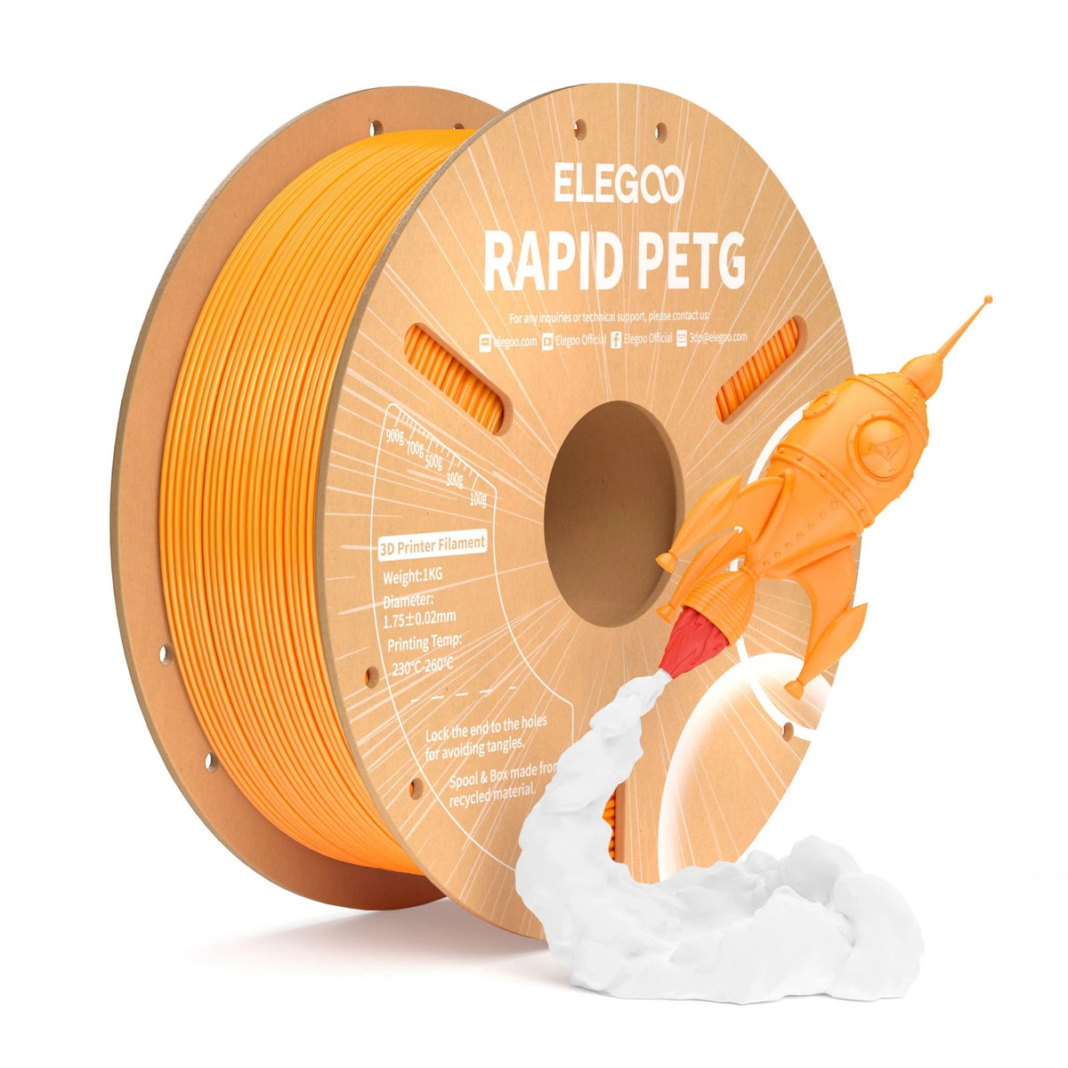 Elegoo Rapid PETG Orange 1.75mm 1kg