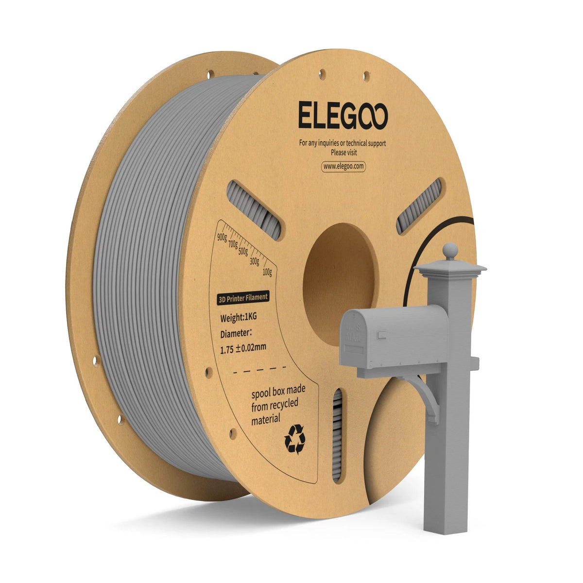 Elegoo PLA+ Grey 1.75mm 1kg