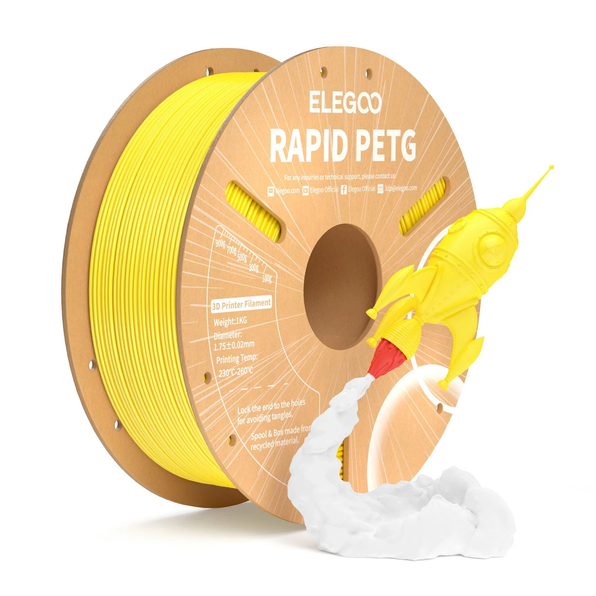 Elegoo Rapid PETG Yellow 1.75mm 1kg